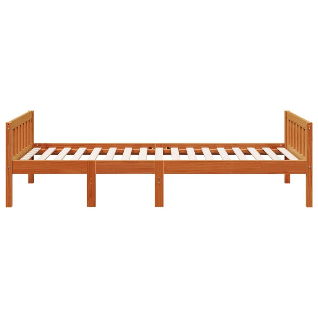 Letto Bambini senza Materasso Marrone Cera 80x200 cm Legno Pino