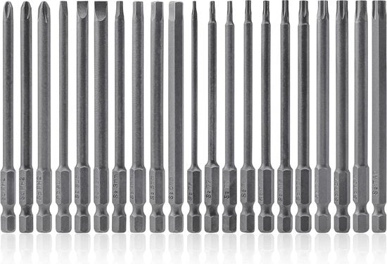 Set di 21 chiavi a magnete, 1/4 pollici, testa a 6 lobi, lunghezza chiave, set di testine con Torx, 6 lobi, croce e piatto, 100 mm