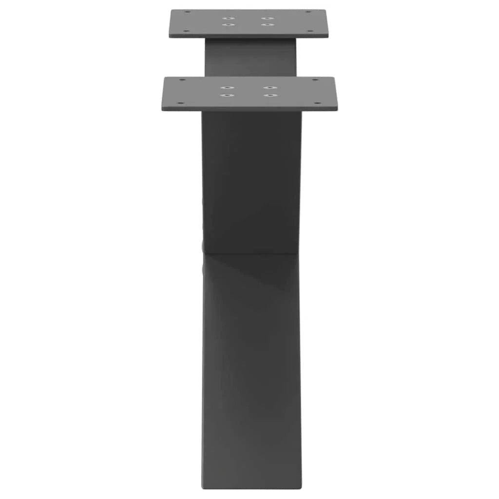 Set di 2 gambe per tavolino a forma di X 60 x 30 cm supporto regolabile design moderno acciaio antracite 02_0057214