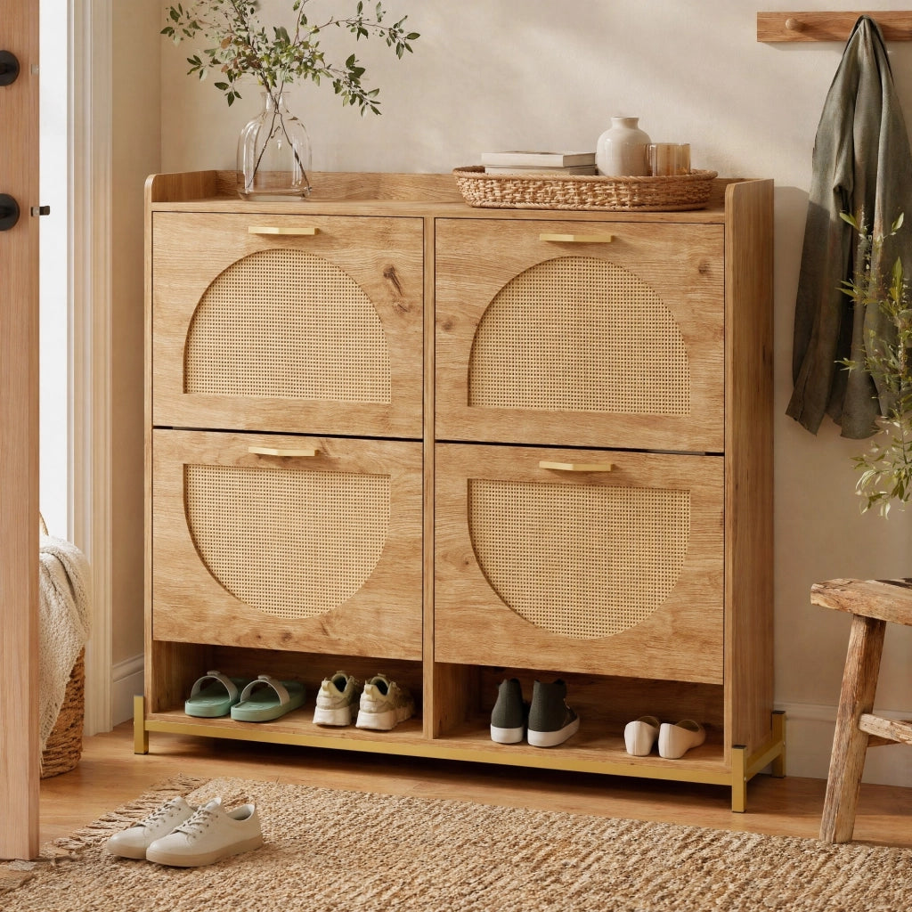 Scarpiera salvaspazio con ripiano superiore in MDF effetto legno per ingresso e corridoio 108,5 × 24 × 100 cm