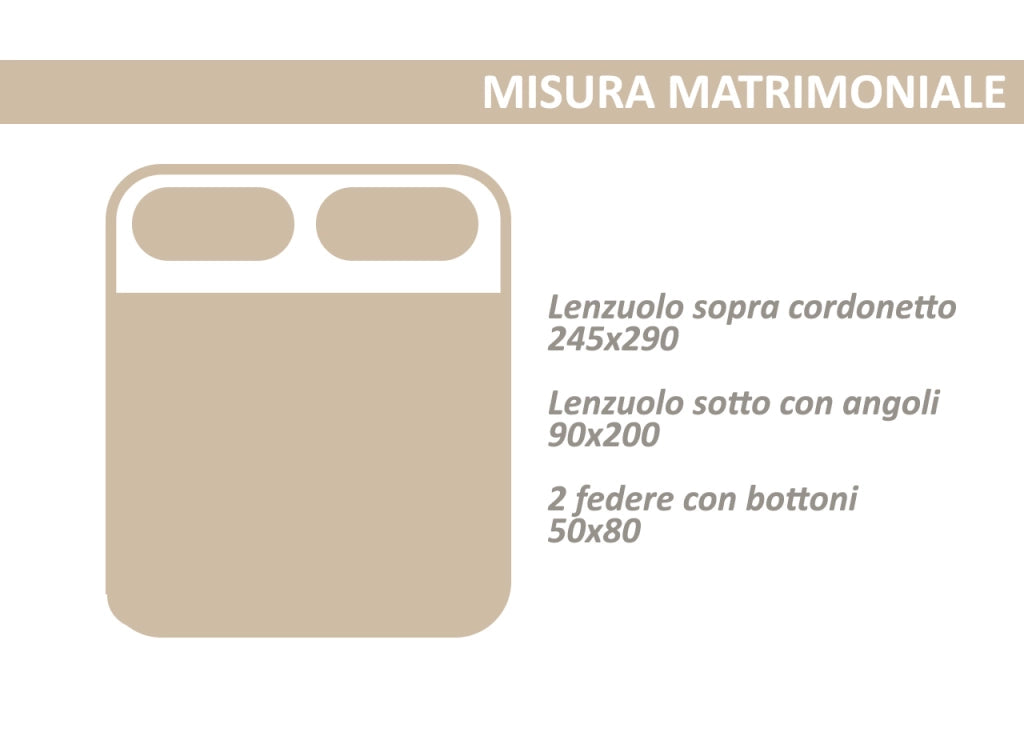 Completo Lenzuola Letto 100% Cotone Made In Italy Disegno Nebula - Matrimoniale - Ottanio