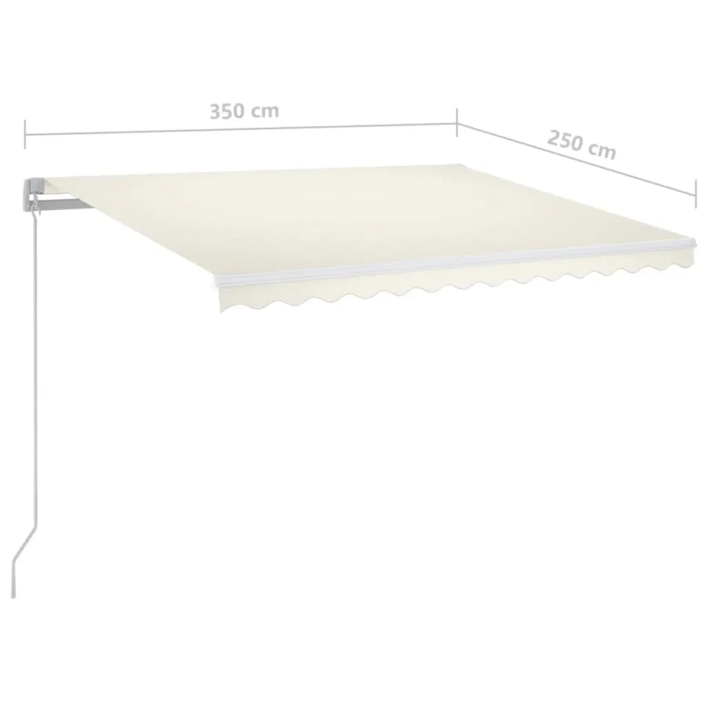 Tenda da Sole Retrattile Manuale con LED 350x250 cm Crema 3068882
