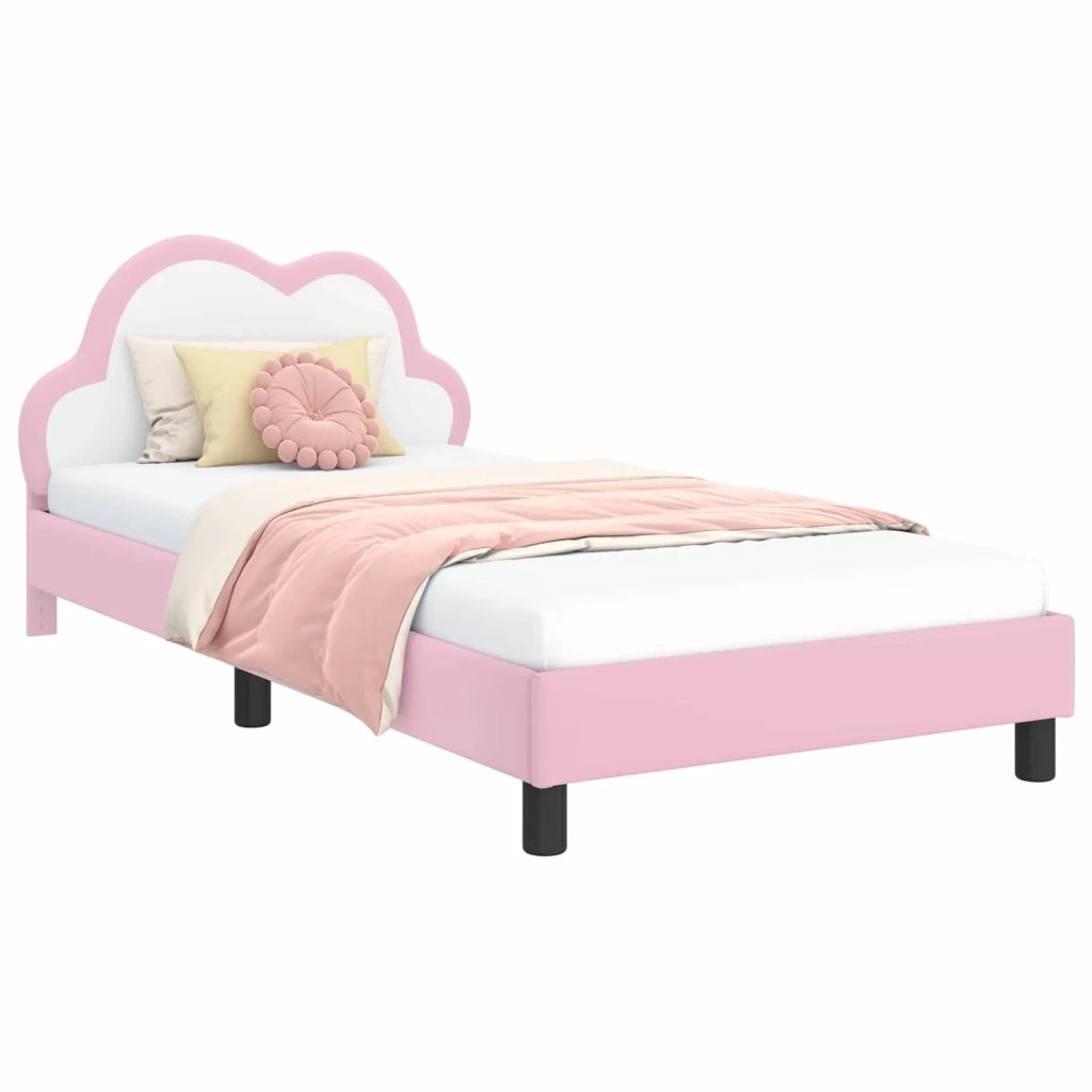 Struttura letto bambini con testata Rosa 90 x 190 cm PU