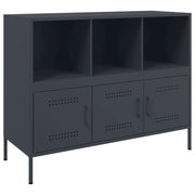 Credenza cassettiera armadio mobile contenitore organizer per cucina soggiorno salotto 100,5 x 39 x 79 cm acciaio antracite 02_0029687