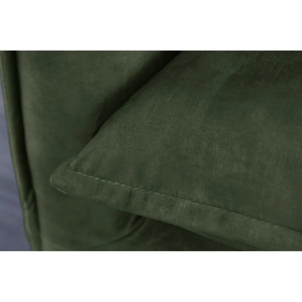 Divano KALIA destro - Velluto verde scuro - 3 posti - Stile contemporaneo