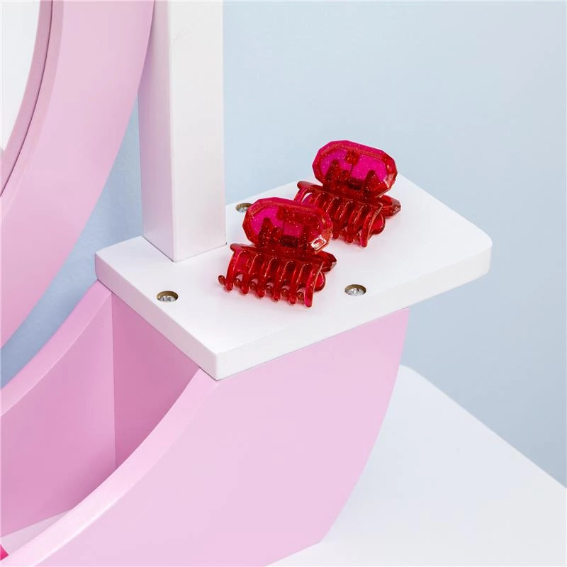 SET TOELETTA TRUCCO PER BAMBINI CON TAVOLINO CON SPECCHI E SGABELLO, ETÀ 3-6 ANNI, ROSA