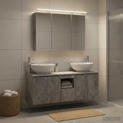 Set di Armadi da Bagno 4 pz Grigio Cemento Legno ingegnerizzato 3406498