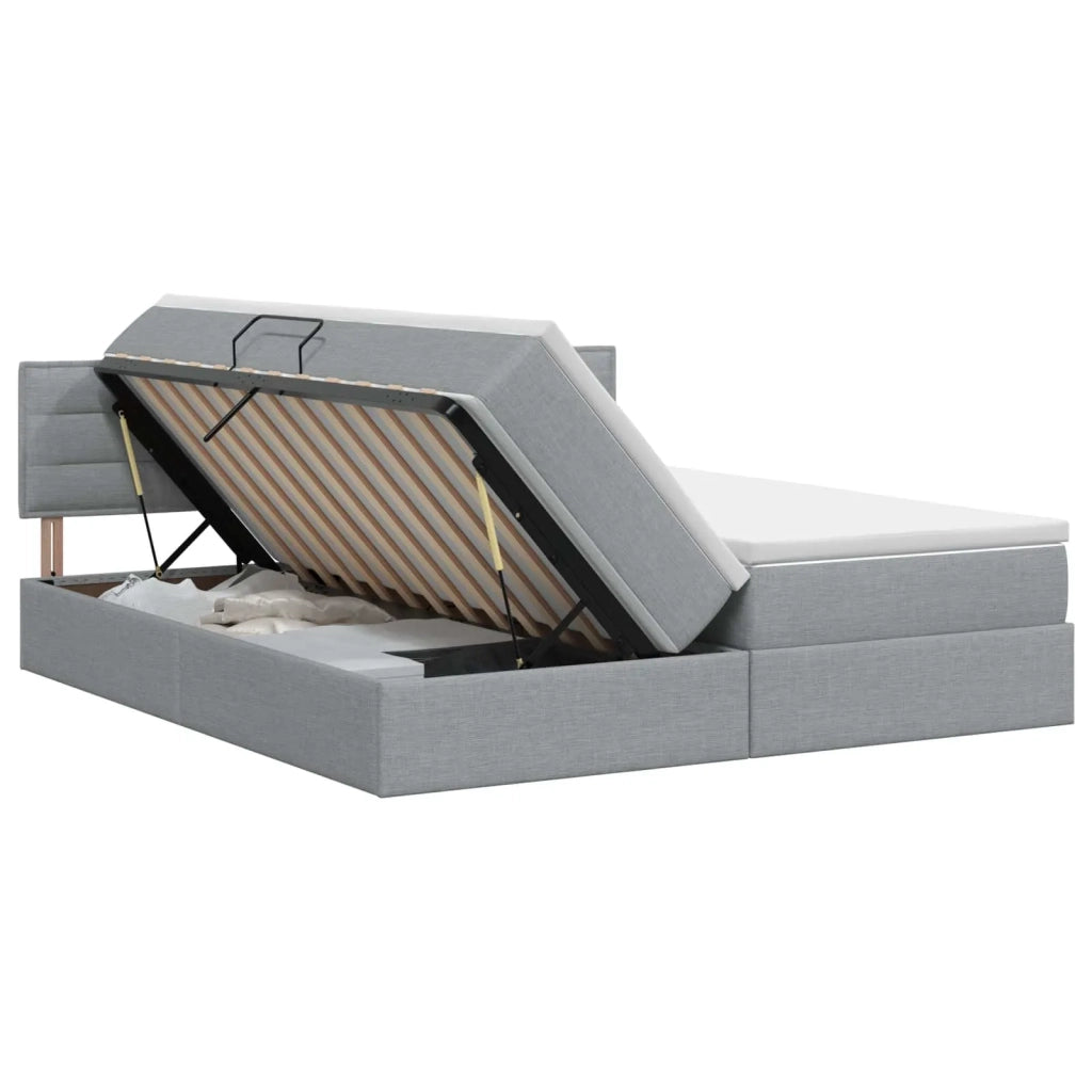 Letto con contenitore e materasso Grigio Chiaro 140 x 200 cm 3458562