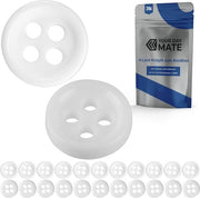 Punti per abbigliamento, 24 pz, 4 gusci, Ø 12,7 mm, in bianco, realizzati in poliestere, misura 20L, punti per giacche, cappotti, camicie, polos, punti per cucire di base, punti per cucire DIY, punti per lavare, punti base, punti per cucire per hobby