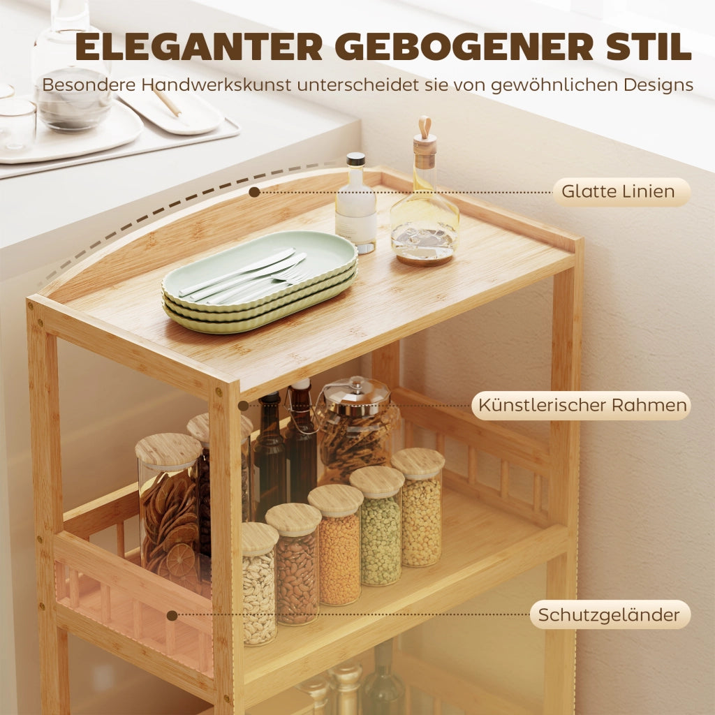 Carrello da cucina con 3 ripiani ¨C zephmum ¨C legno naturale