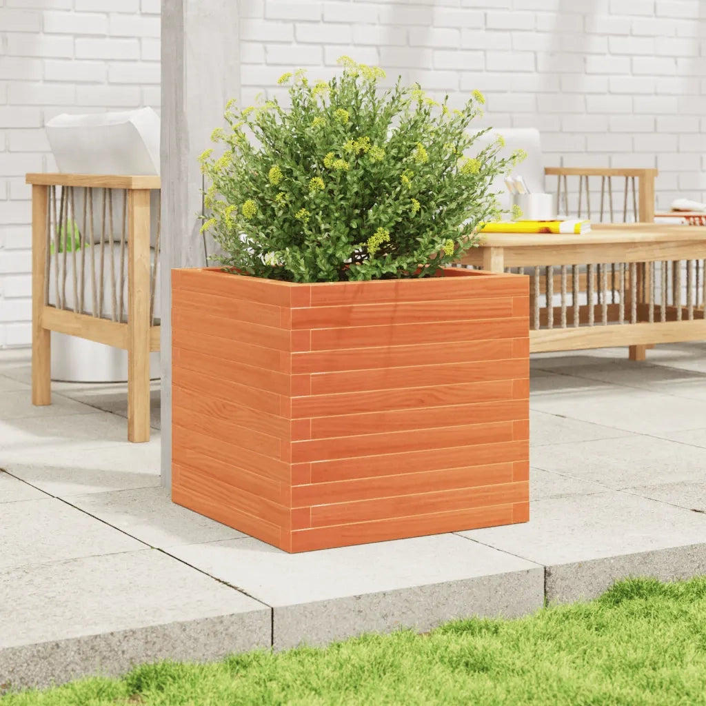 Fioriera Giardino Marrone Cera 50x50x46 cm Legno Massello Pino 3282406