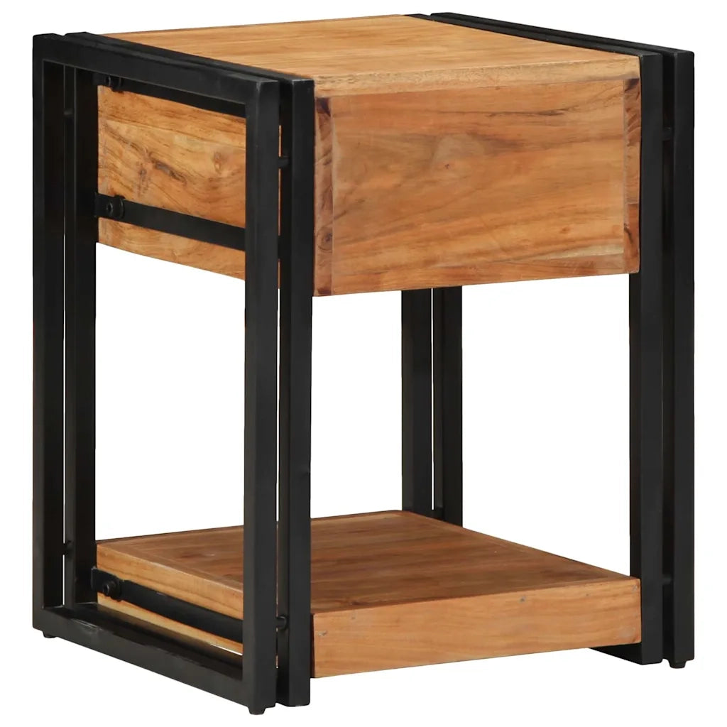 Comodino | Armadio da Notte | Mobiletto da notte 40 x 40 x 50 cm Legno di Acacia Massello