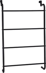 Sostegno per asciugamano per la porta, nero, 73 x 44,5 x 12 cm, stanghetto per asciugamano, sostegno per asciugamani nella doccia, bagno, appoggio per asciugamani, sostegno per asciugamani per la porta