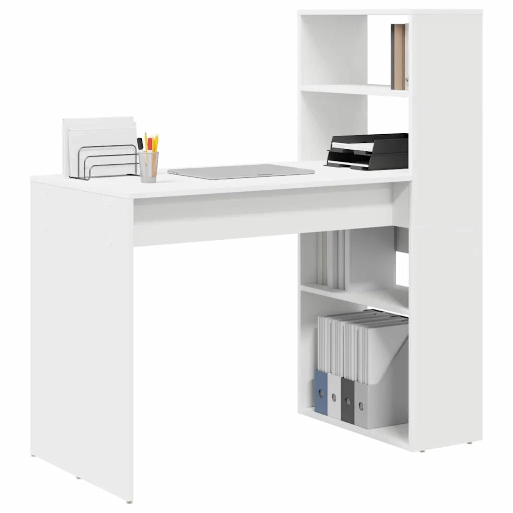 Scrivania | Tavolo da Ufficio Bianco 113 x 54 x 120 cm Legno multistrato