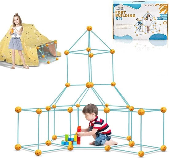 Pacchetto di costruzione per bambini - Crea la tua tenda - Set di costruzione giocattolo con 90 componenti