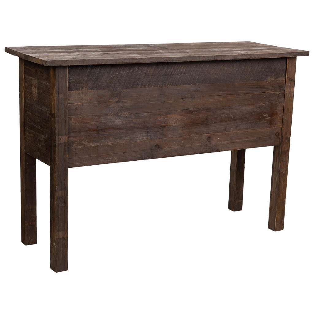 Credenza in legno con 5 cassetti e 6 ante marrone 120x43x80h cm