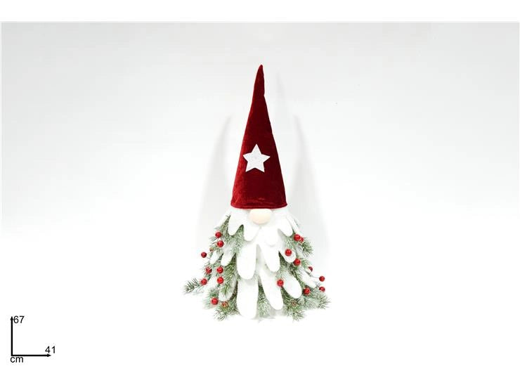 Decorazione Natalizia Babbo Natale con Ovatta 67 cm