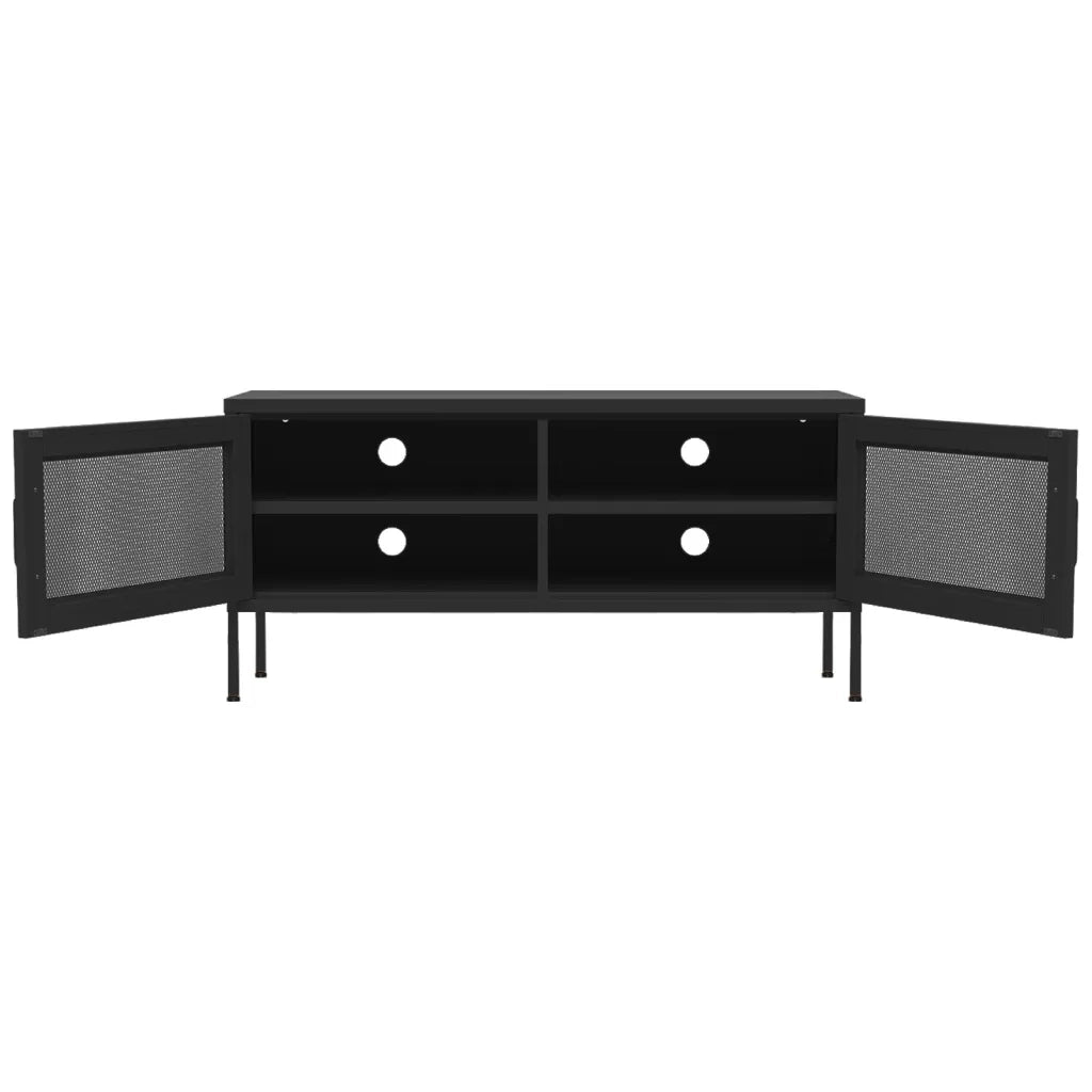 Mobile TV Nero 105x35x50 cm in Acciaio 336241