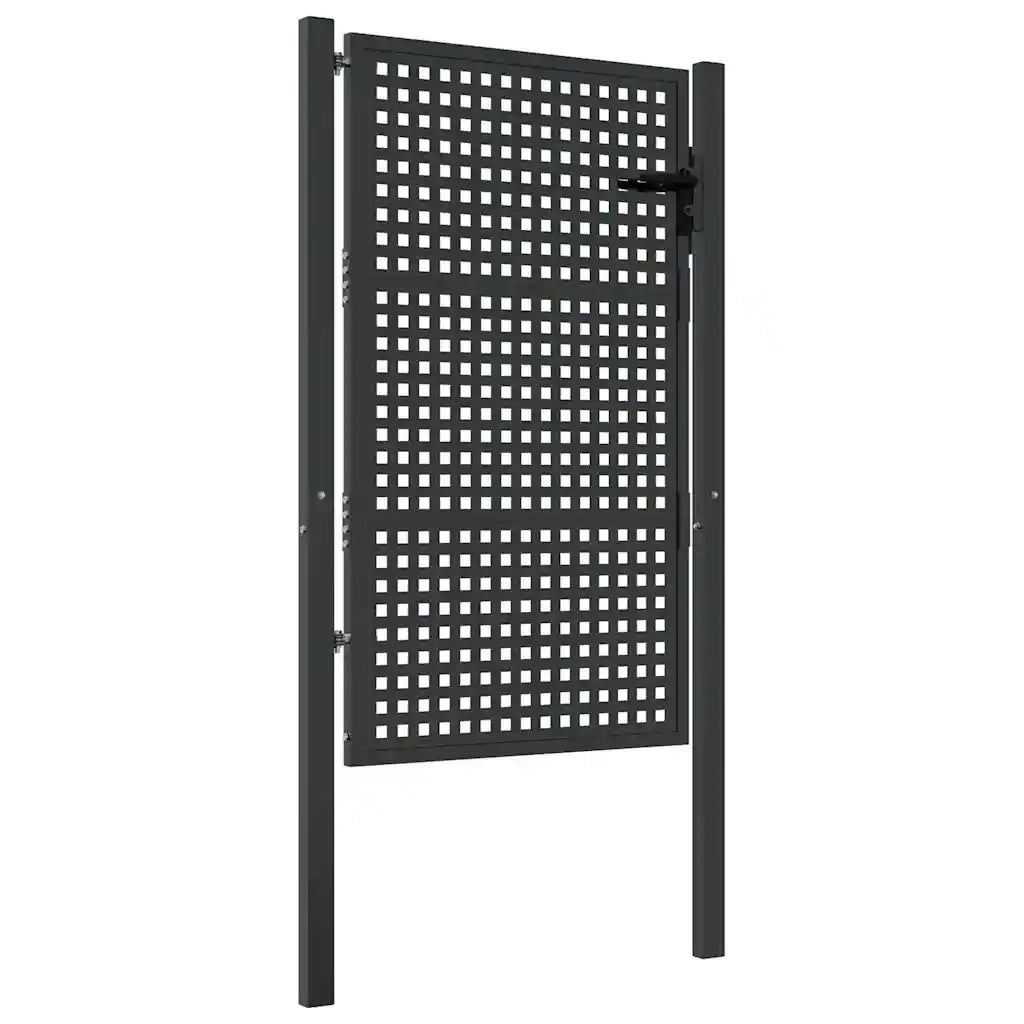 Cancello da Giardino Antracite 100x150 cm in Acciaio 154562