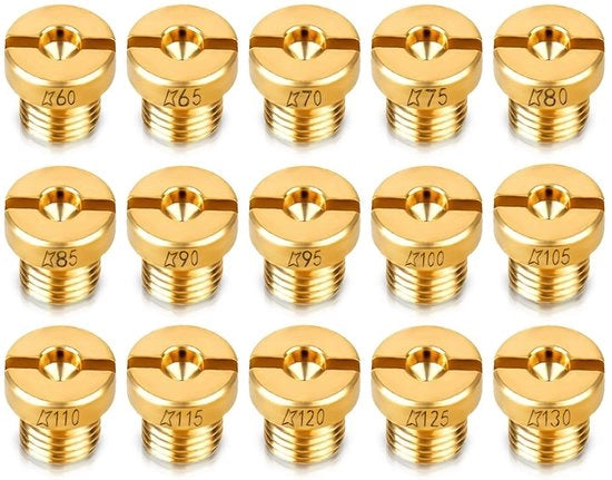 Carburatori aspiratori 15 pezzi - M6 - Aspiratori di carburatore per scooter/moto - Dimensione 60-130 - Alta qualità - Processo di funzionamento efficiente - Aspiratori di carburante