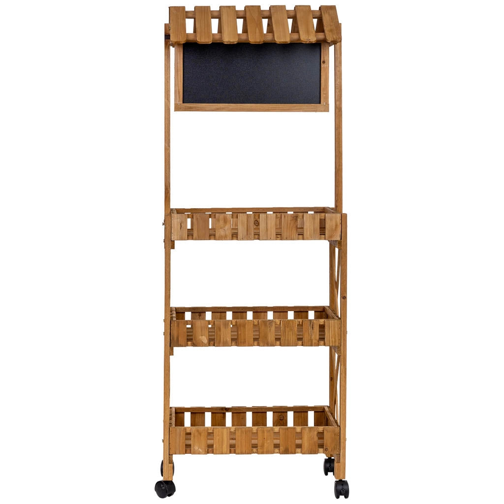 Espositore in legno con 3 vassoi 56x32x148h cm