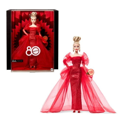 Bambola mattel jbj17 barbie da collezione 80° anniversario