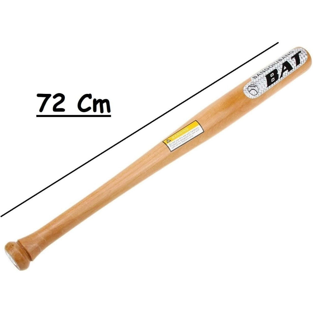 Trade Shop - Mazza Da Baseball In Legno Leggera E Resistente 72cm Softball Sport E Autodifesa -