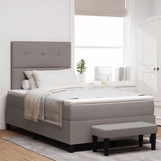 Letto a molle con materasso e panca taupe 120x190 cm Tessuto