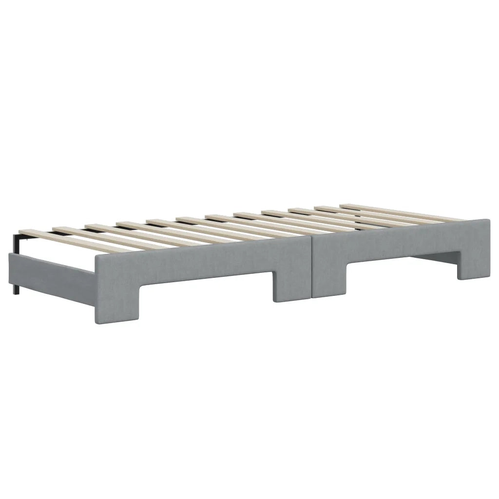 Divano Letto con Letto Estraibile Grigio Chiaro 90x200 Tessuto 3197188