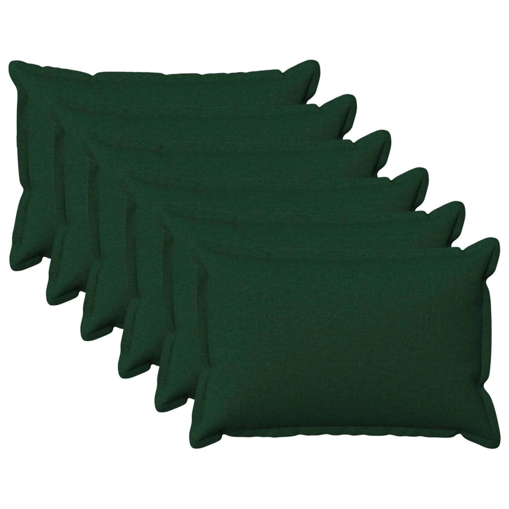Federa 6 pcs HOUTEN Verde Scuro 40 x 60 cm Lino 917423