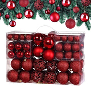 Deuba® Palline per Albero di Natale Set 100pz Lucide Opache Palle Natalizie Ø 3/4/6 cm Decorazioni Addobbi Natalizi