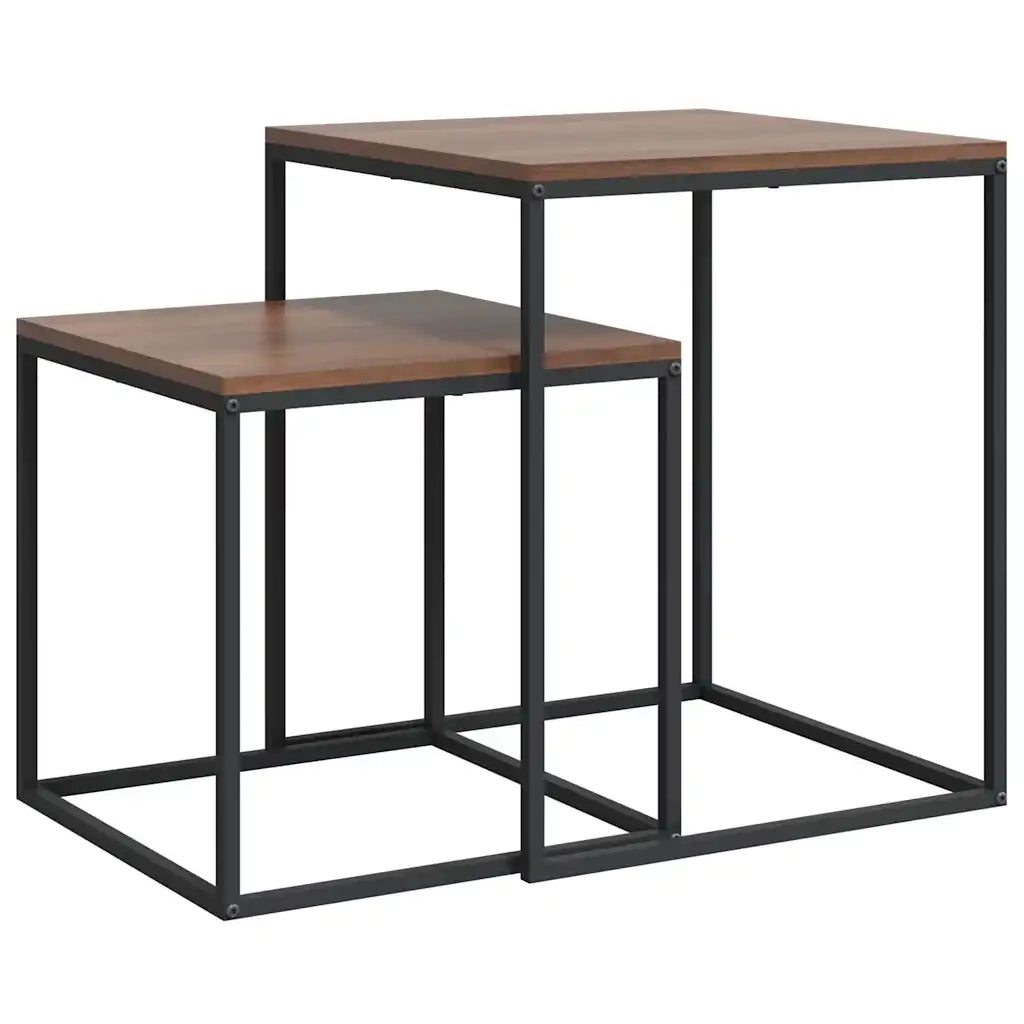 Set di Tavolini 2 pz in Legno Multistrato e Metallo 343112