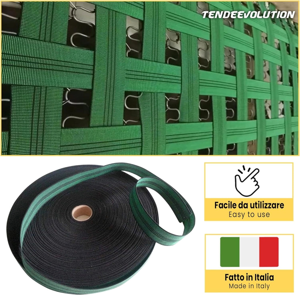 Cinghia Elastica Tirante al Metro Lineare - Made in Italy - Sostituzione Fondo Sedie, Divani & Poltrone