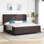 Letto a molle con materasso Marrone scuro 200 x 200 cm Tessuto 3340651