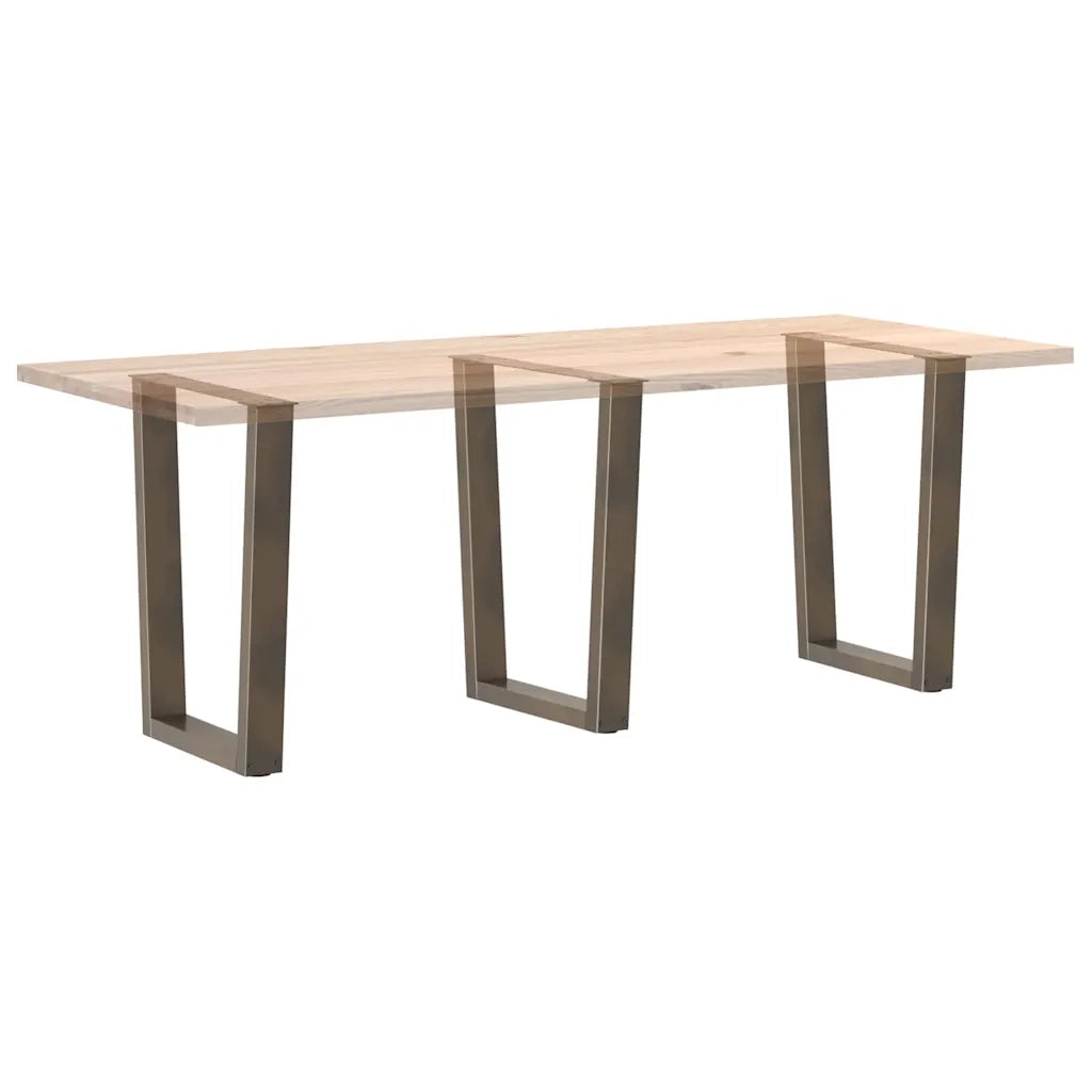 Gambe per tavolo da pranzo a forma di V 3 pz in acciaio naturale 70x(72-73,3) cm 4012663