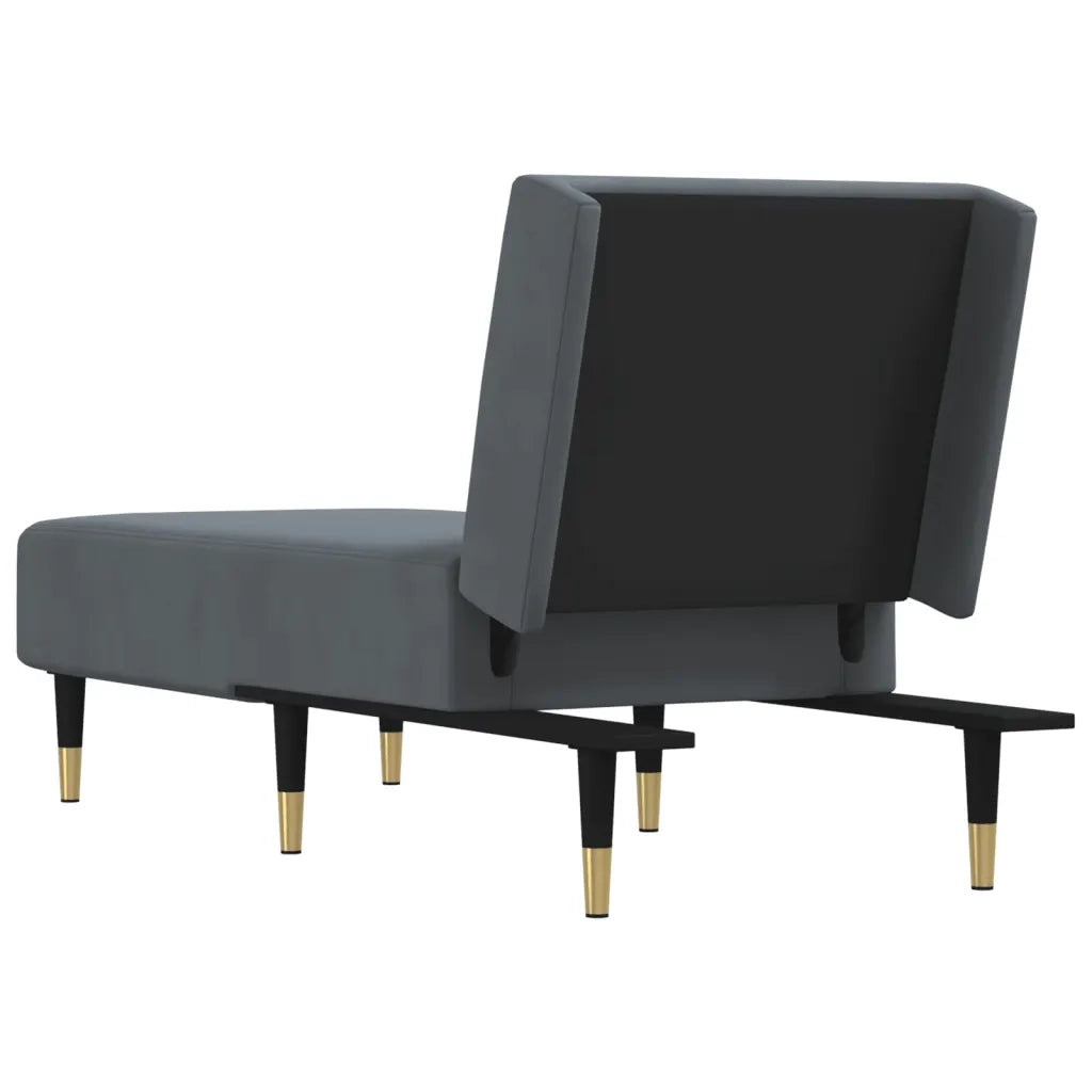 Chaise Longue in Velluto Grigio Scuro 352803