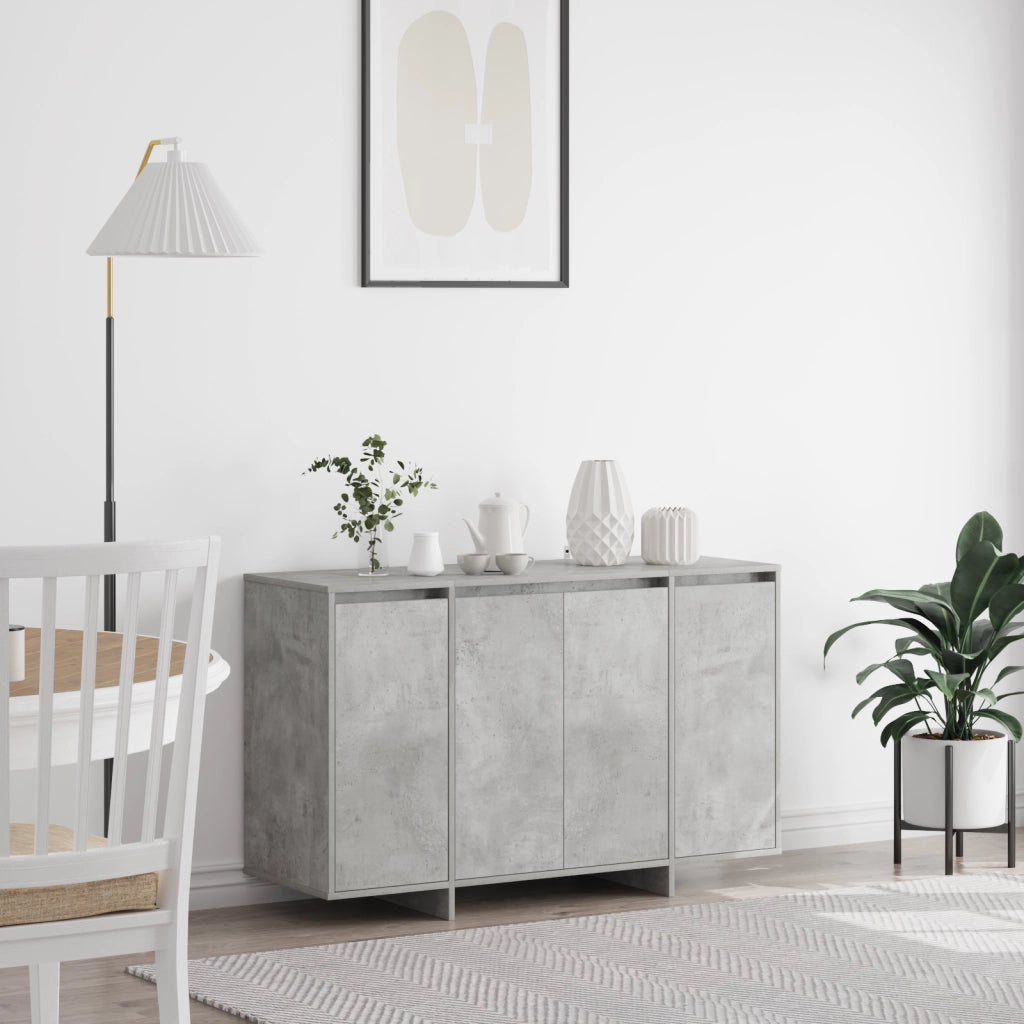 Credenza Grigia in Cemento Grigio cemento Legno ingegnerizzato