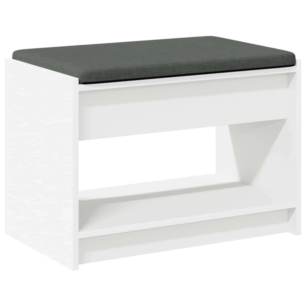 Panca per ingresso con cuscino Bianco 63 x 38 x 45 cm