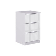 Vicco Comodino camera da letto Bianco lucido 37.6 x 61.8 cm con 3 cassetti