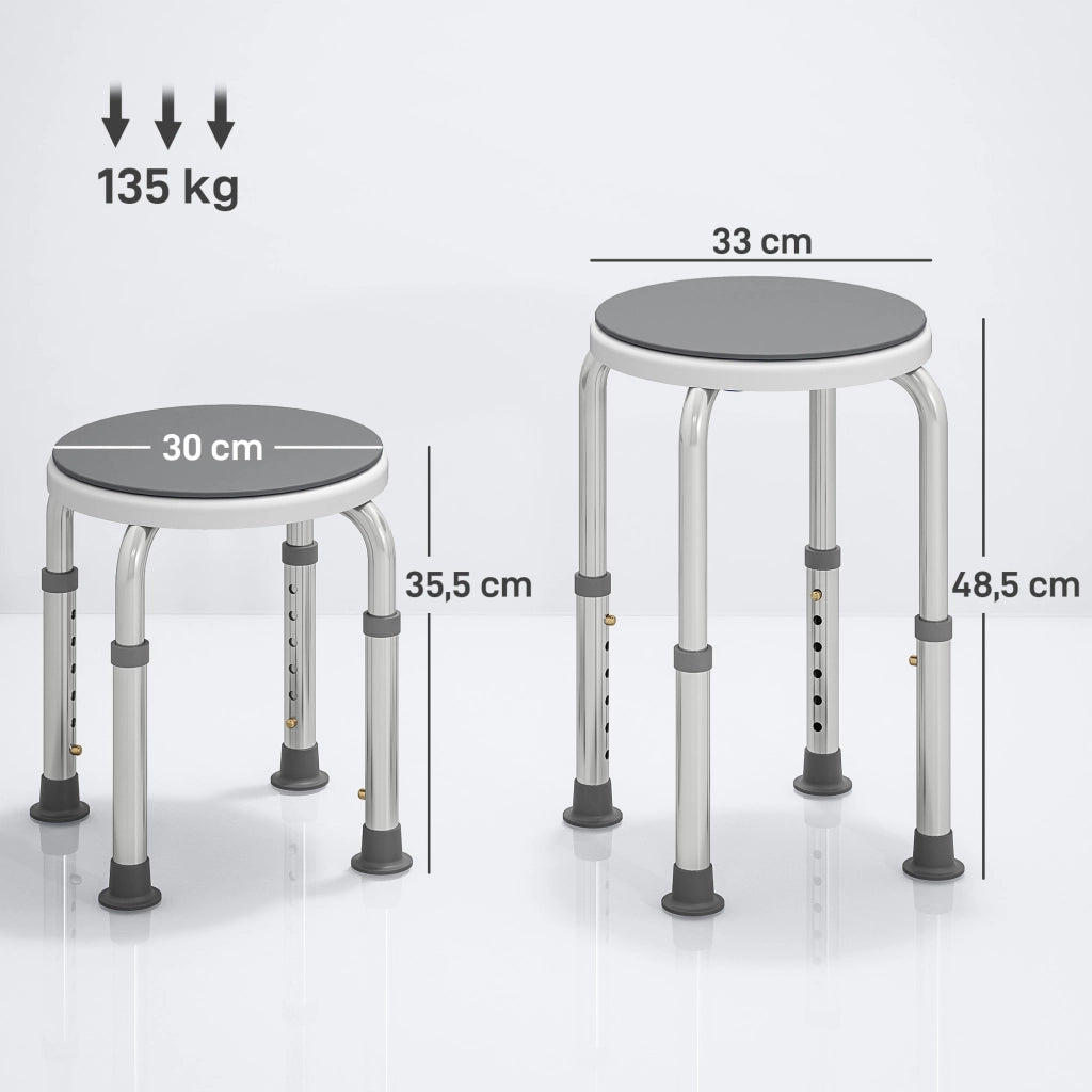 Sgabello da doccia regolabile girevole 360¡ã ¨C zephmum ¨C alluminio antiscivolo