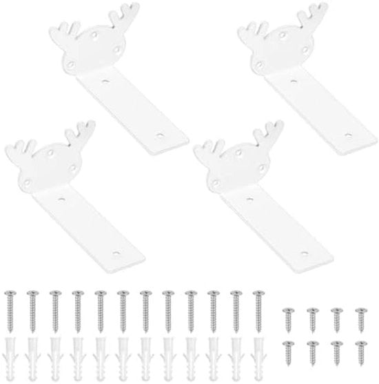 Supporti di parete in metallo neri per carichi pesanti, set da 4 pezzi, inossidabili.
