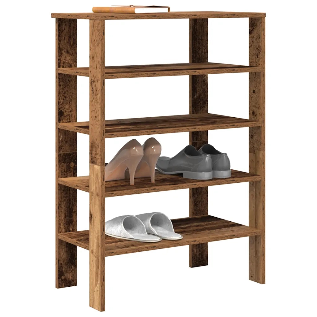 Scarpiera-Scaffale per scarpe Legno Vecchio 61x32x87,5 cm in Truciolato
