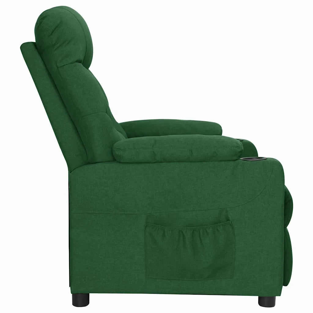 Divano Sedia-Poltrona Reclinabile in Tessuto Verde Scuro 228656