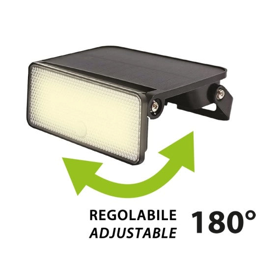 VELAMP Proiettore LED solare 1000 lumen orientabile con rilevatore di movimento 1000 lumen