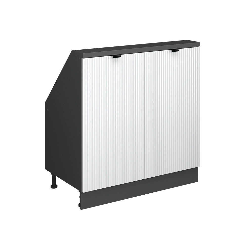 Mobile sottotetto Rion Ondulazione bianca/Antracite 80 x 83.8 cm con 2 porte Vicco