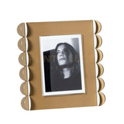 Portafoto di design Volans piccolo Oro laccato,bianco marmo,oro laccato,beige
