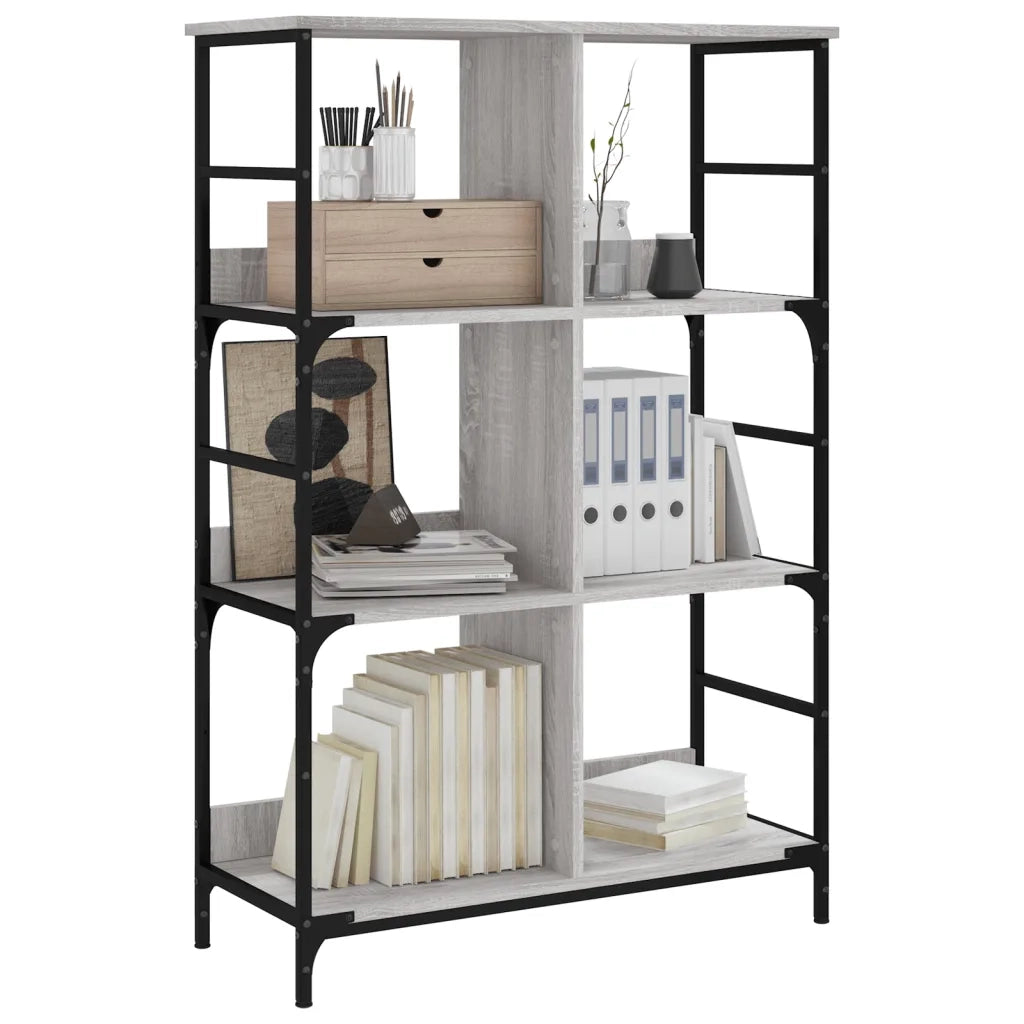 Libreria Grigio Sonoma 78,5x33x117,5 cm in Legno Multistratocod mxl 107029