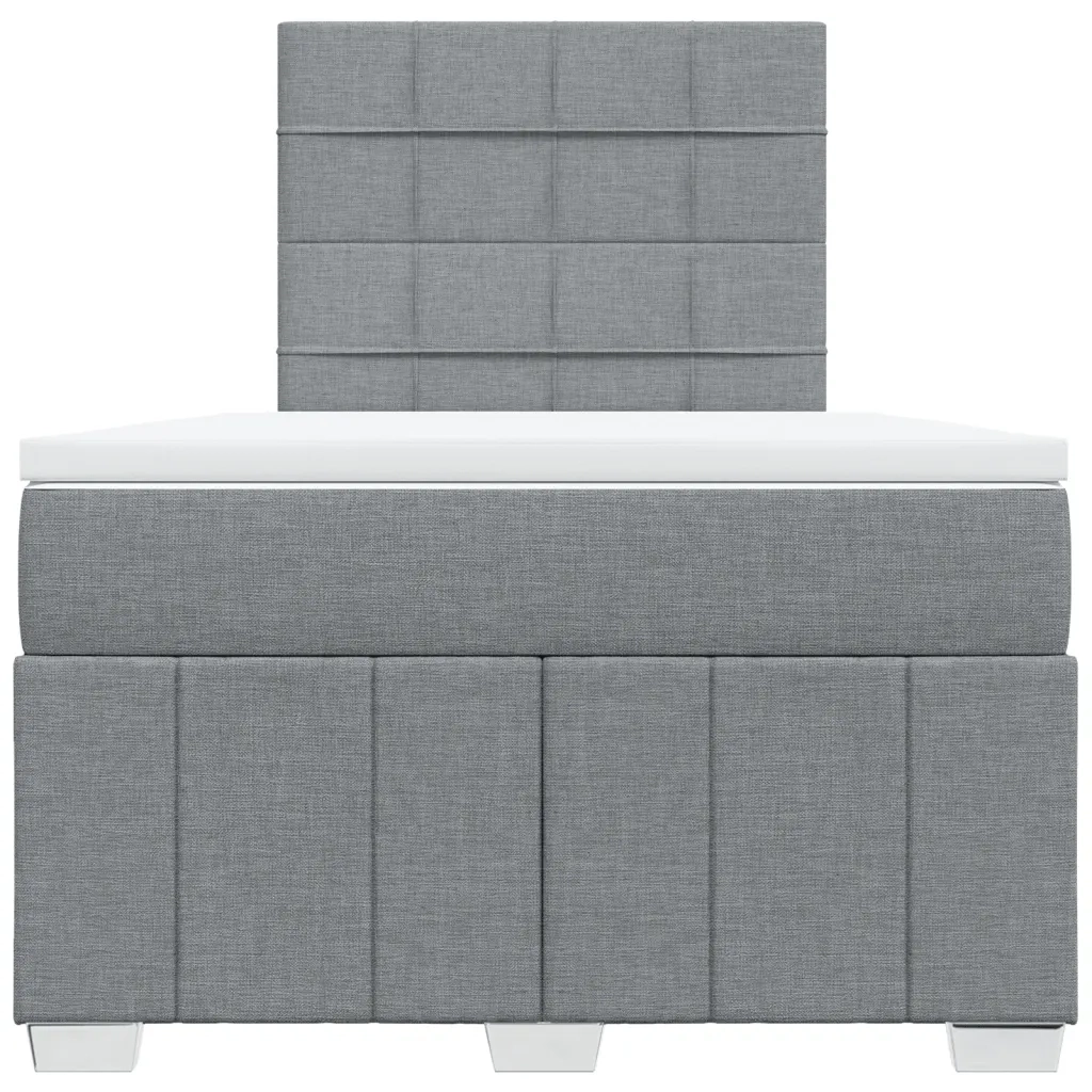 Giroletto a Molle con Materasso Grigio Chiaro 120x190cm Tessuto