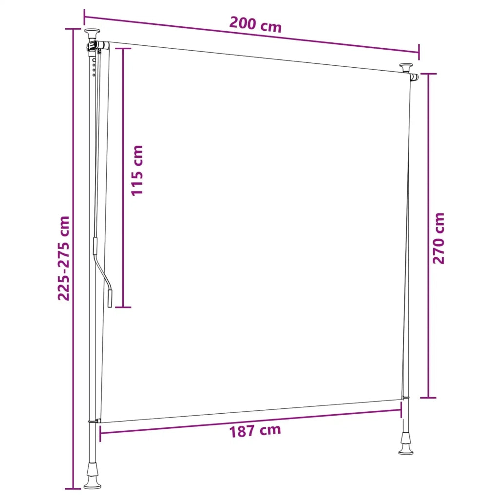 Tenda a Rullo Esterna Marrone 200 x 270 cm 42037128