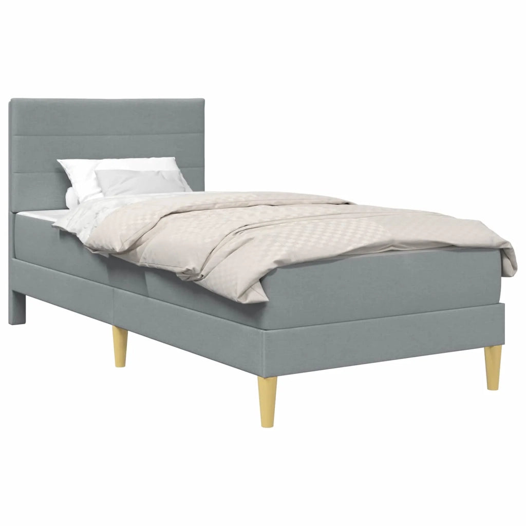 Struttura letto con materasso Grigio chiaro 90 x 190 cm Tessuto 3415250